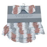 Western Stripe Ruffle Cotton Bloomer Headband Set