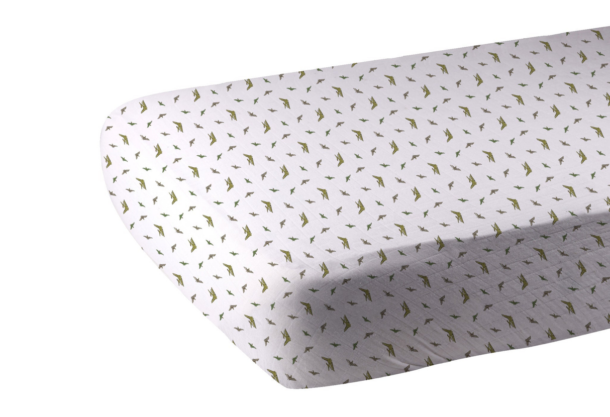 Pteranodon Cotton Muslin Crib Sheet