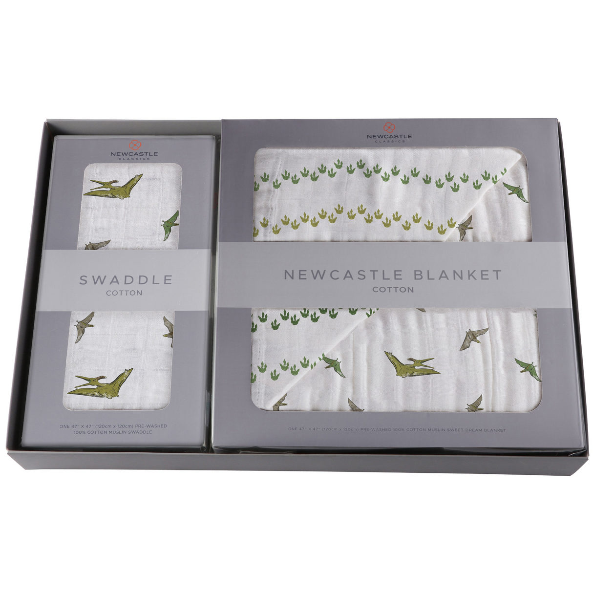 Pteranodon & Dino Feet Newcastle Blanket & Pteranodon Swaddle Gift Box Set