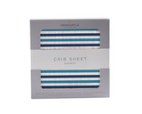 Blue and White Stripe Bamboo Crib Sheet