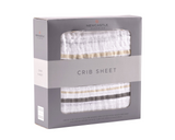 Grey Stripe Cotton Muslin Crib Sheet