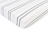 Grey Stripe Cotton Muslin Crib Sheet