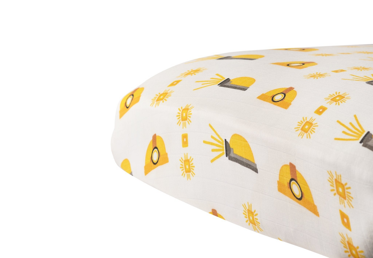 Hard Hat Bamboo Muslin Crib Sheet