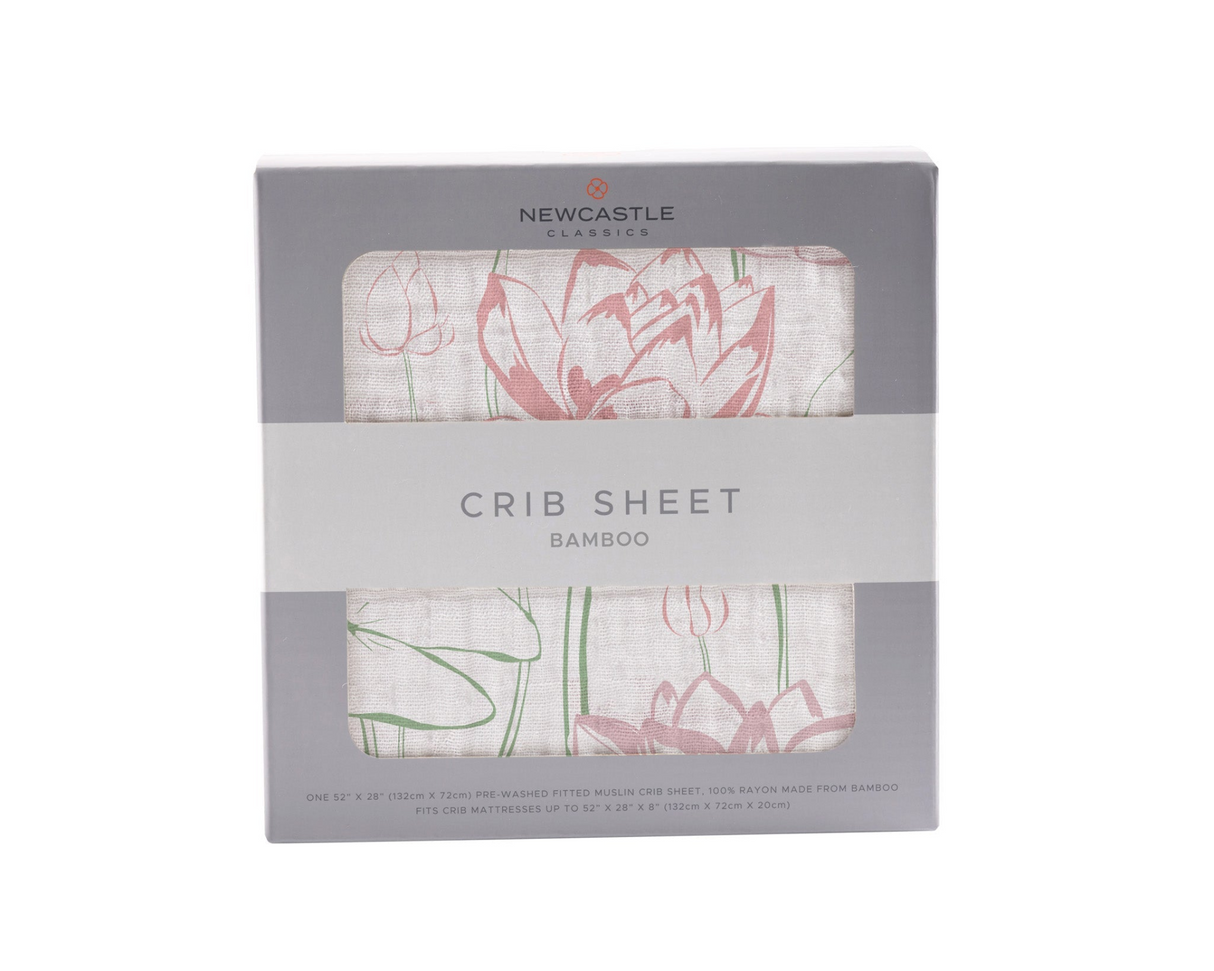 Water Lily Bamboo Muslin Crib Sheet