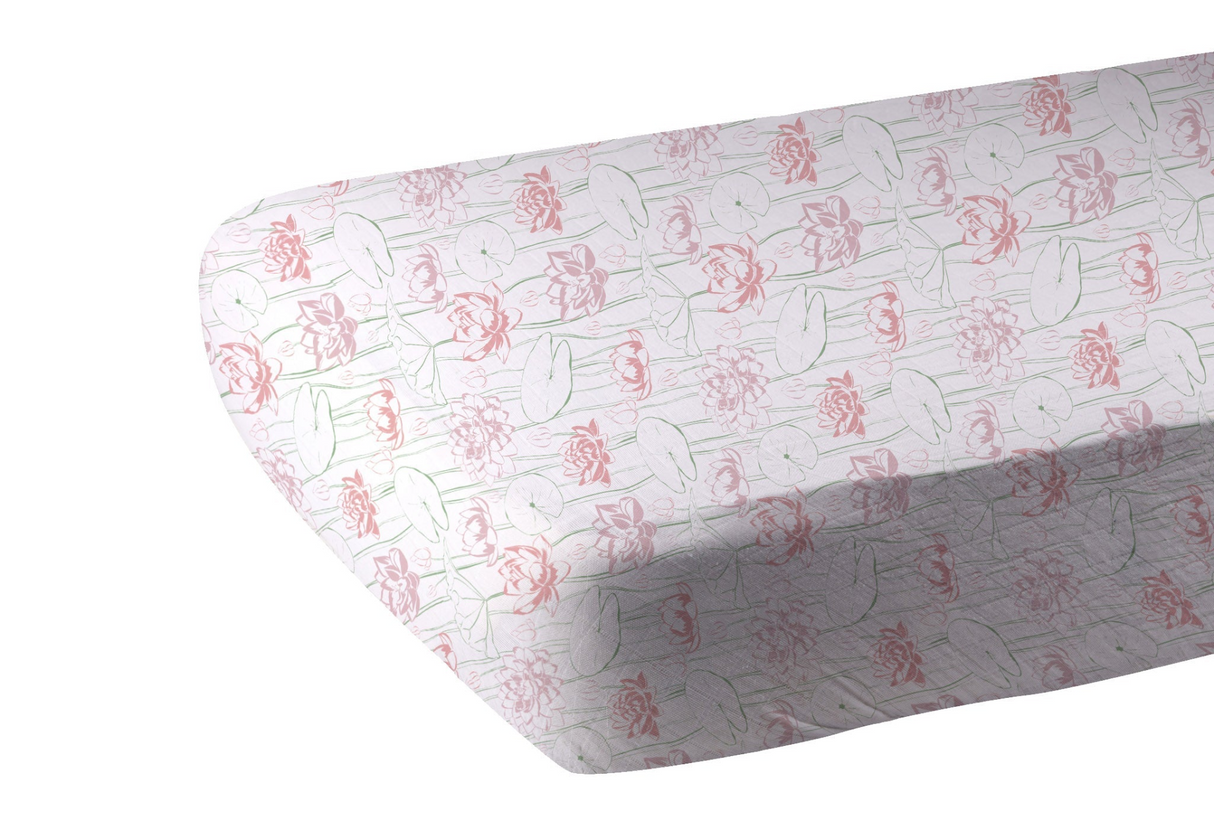 Water Lily Bamboo Muslin Crib Sheet