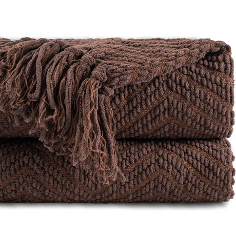 Ziz-Zag Chielina Knitted Throw Blanket