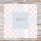 Primrose Pink Plaid Cotton Muslin Throw Blanket