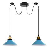 Blue 2 Way Retro Industrial Ceiling E27 Hanging Lamp Pendant Light~3501