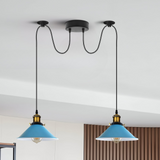 Blue 2 Way Retro Industrial Ceiling E27 Hanging Lamp Pendant Light~3501