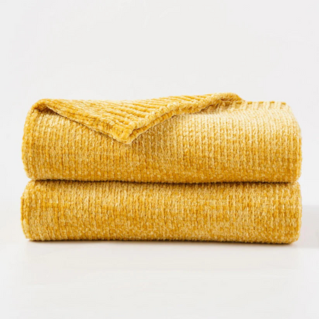 Textured Chenille Knit Throw Blanket