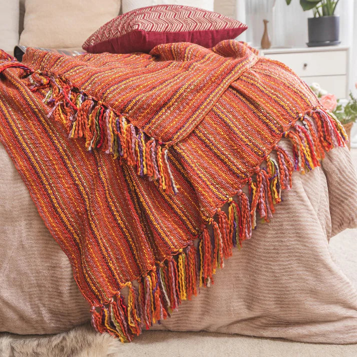 Varigated Tassel Throw