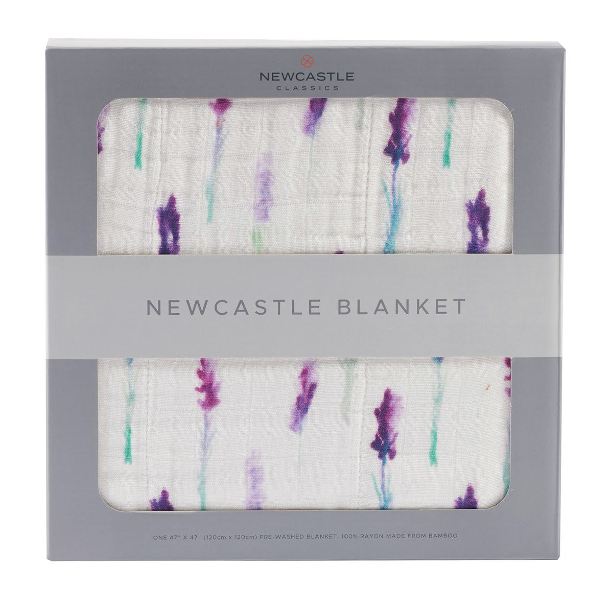 Lavender and White Bamboo Muslin Newcastle Blanket