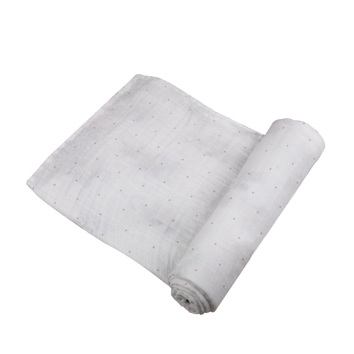 Pink Polka Dot Bamboo Muslin Swaddle