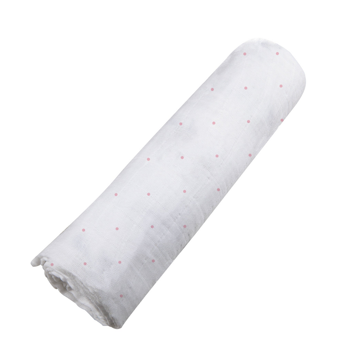 Pink Polka Dot Bamboo Muslin Swaddle