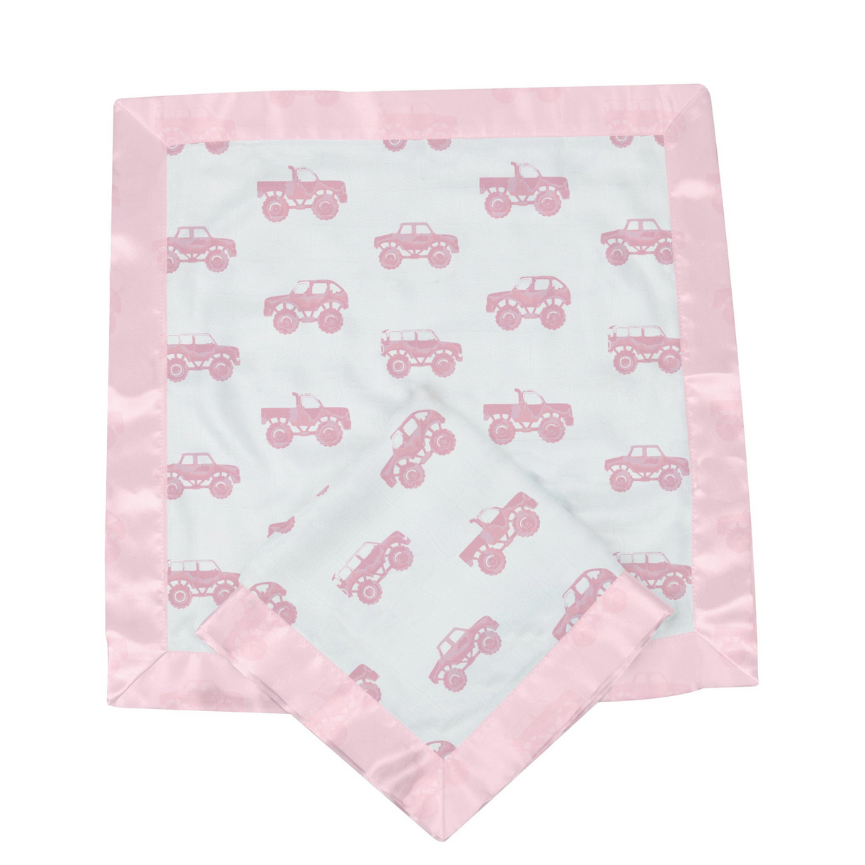 Pink Monster Trucks Bamboo Newcastle Blankie