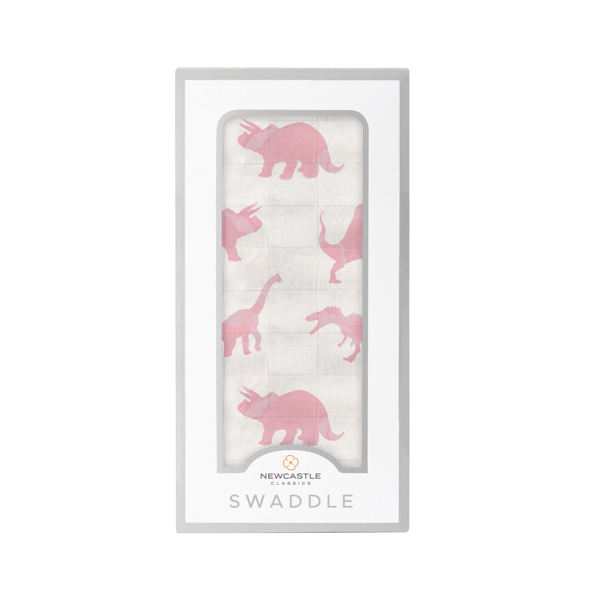 Pink Dinosaurs Bamboo Muslin Swaddle