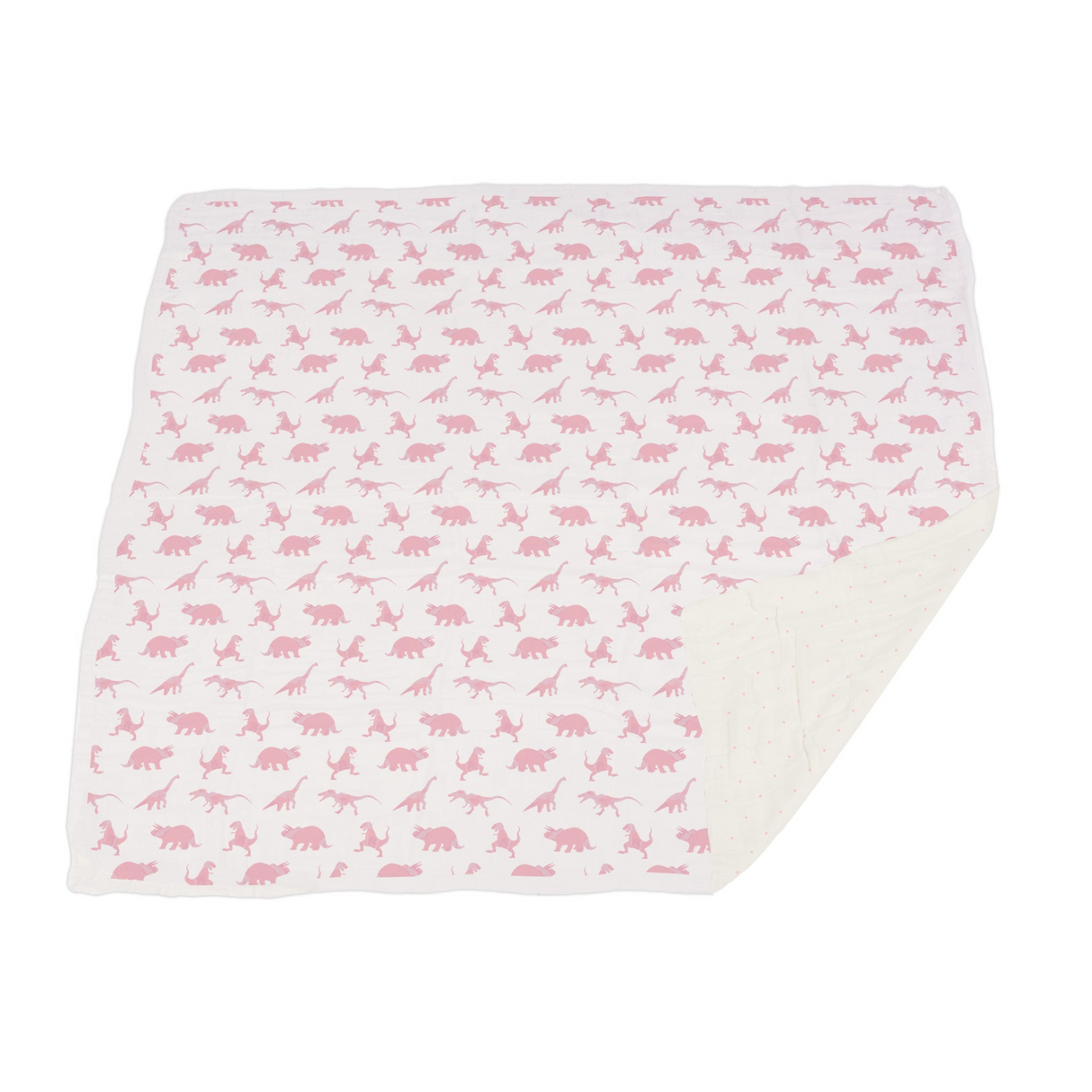 Pink Dinosaurs & Pink Polka Dot Bamboo Newcastle Blanket