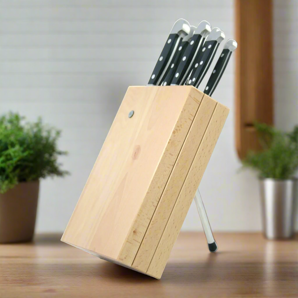 Knife Block Holder - Milly Beech Wood - (Knife not included)