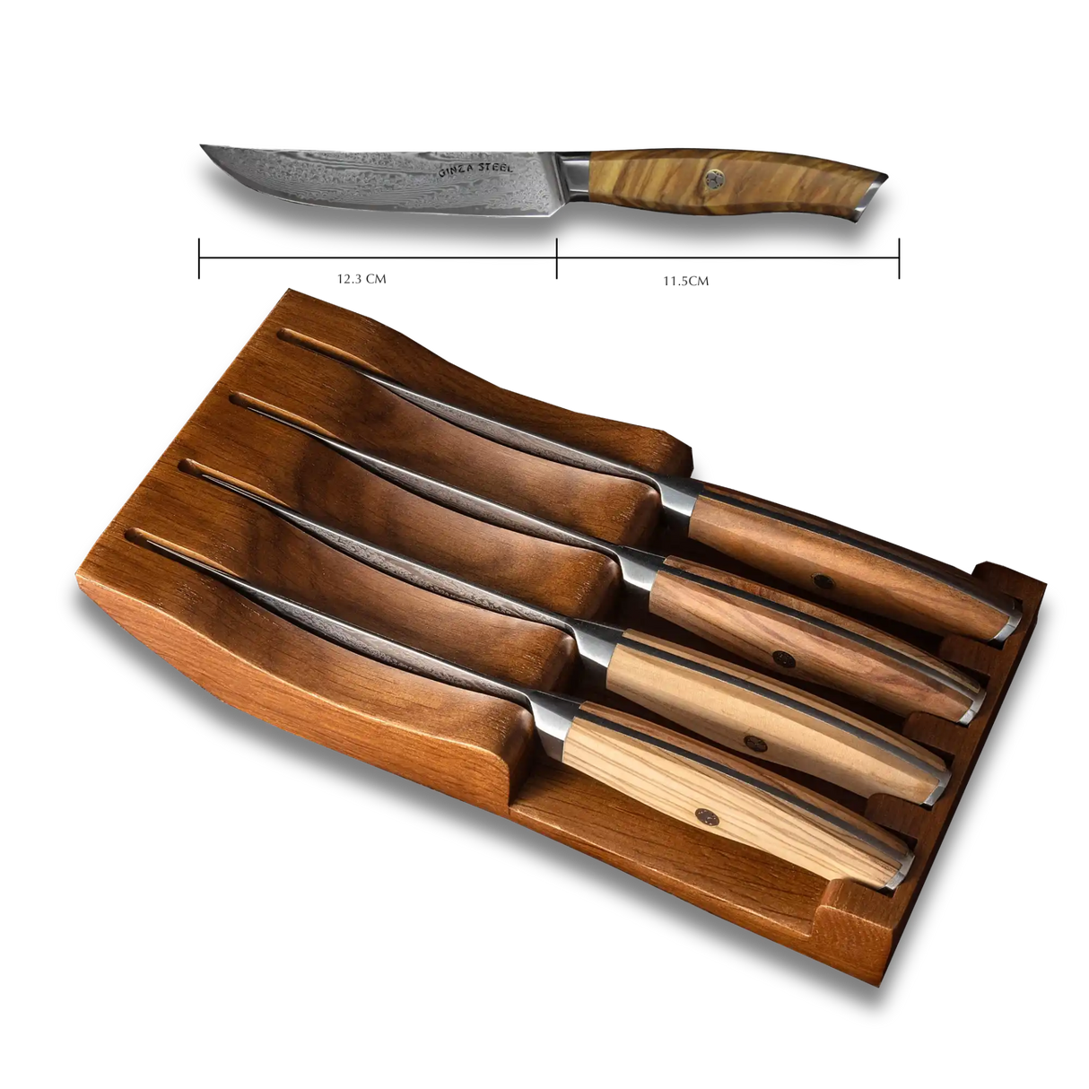 AMELIA Five | Essential VG10 Damascus Steel Steak Knife set