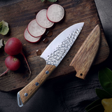 SHINOBI | Chef Knife 5-inch AUS8 hammered blade with Wood handle