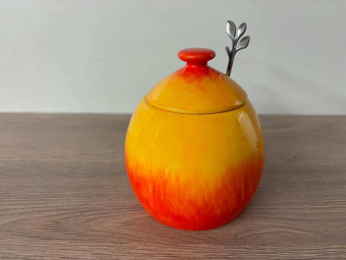 Sugar Bowl - Graduated Red to Yellow Glaze