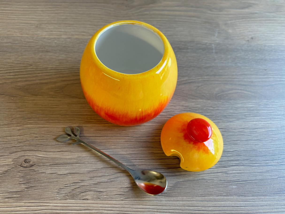 Sugar Bowl - Graduated Red to Yellow Glaze