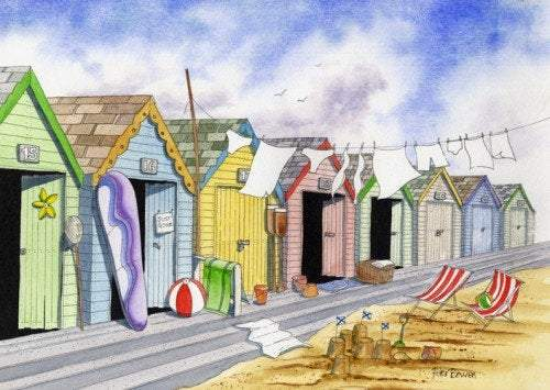 Art Print Beach Huts No.2