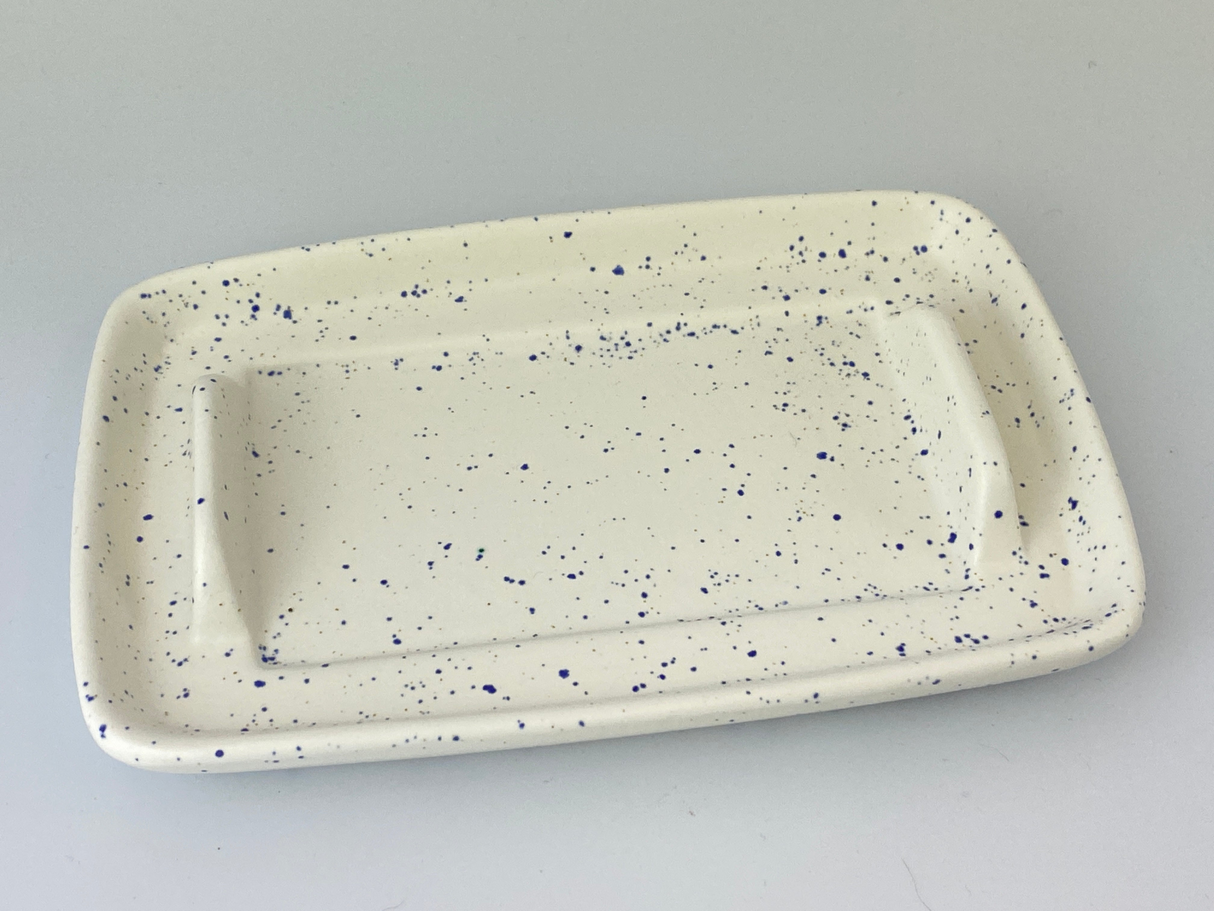 Butter Dish Light Speckled Blue Glaze