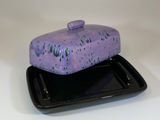 Butter Dish with Purple Speckle Glaze