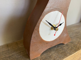 Ceramic Mantel Clock - Leather Brown