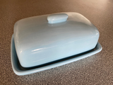 Pottery Butter Dish with Ice Blue Glaze