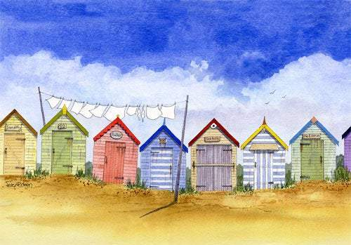 Art Print Southwold Beach Huts