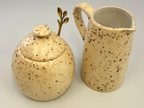 Butter Dish, Sugar Bowl and Milk Jug Set - Speckled Honey