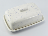 Butter Dish and Sugar Bowl Set - Light Blue Speckled Glaze