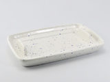 Butter Dish and Sugar Bowl Set - Light Blue Speckled Glaze