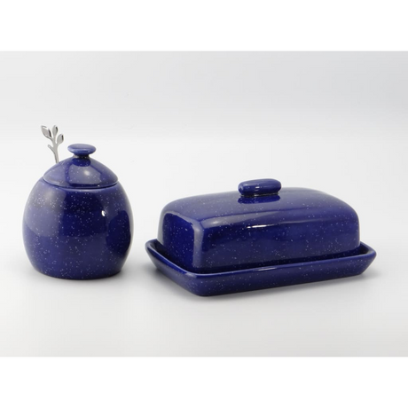 Butter Dish and Sugar Bowl Set Night Sky Glaze