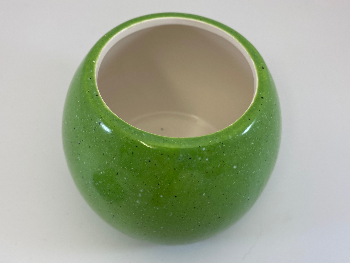 Sugar Bowl with Spoon - Lime Green Glaze