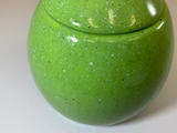 Sugar Bowl with Spoon - Lime Green Glaze