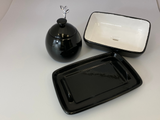 Butter Dish and Sugar Bowl Set - Jet Black Glaze