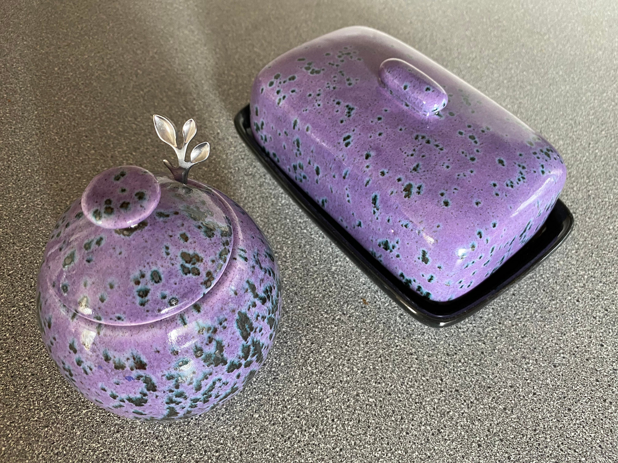 Sugar Bowl Speckled Purple Glaze