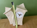 Double Ceramic Mantel Clock - Oatmeal Glaze