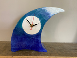 The Wave Wonky Ceramic Clock for Desk, Shelf, Mantel, Table