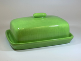 Butter Dish Lime Green Glaze