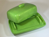 Butter Dish Lime Green Glaze