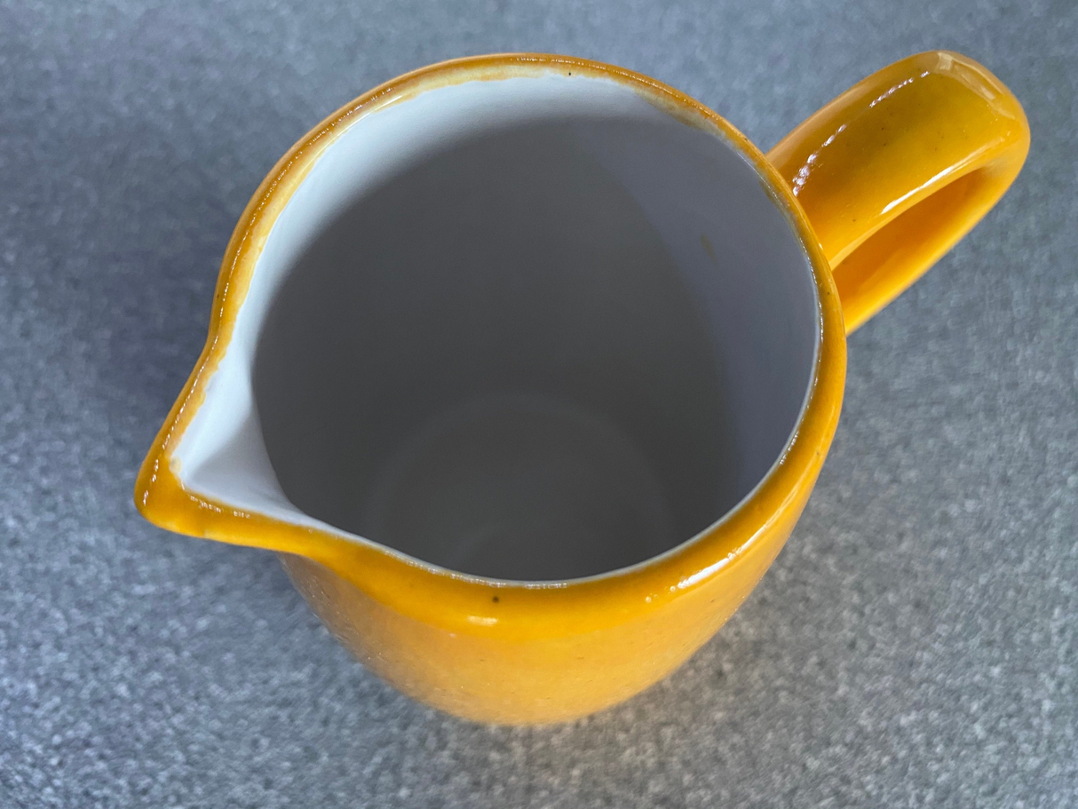 Milk Jug, Creamer, Yellow Speckled Glaze