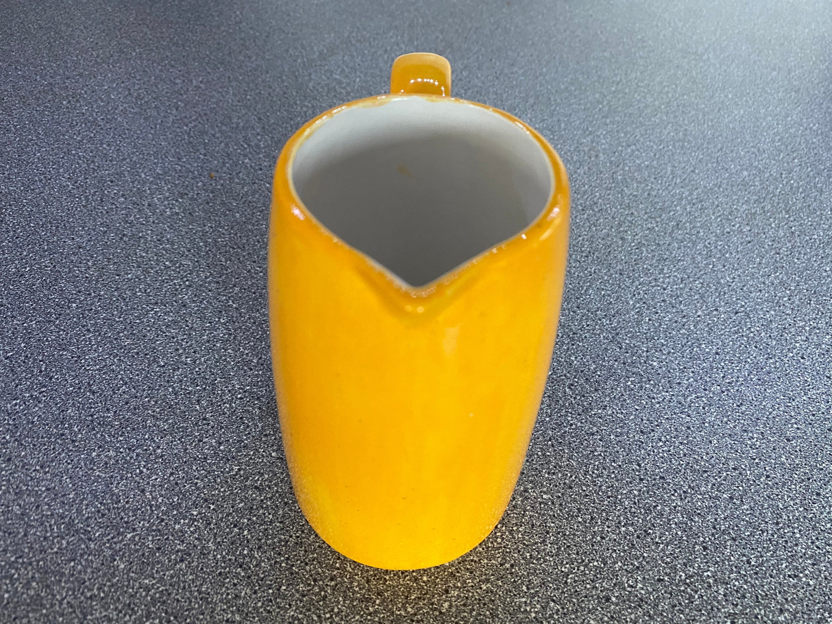 Milk Jug, Creamer, Yellow Speckled Glaze