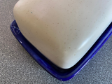 Butter Dish with Lid Speckled White Glaze