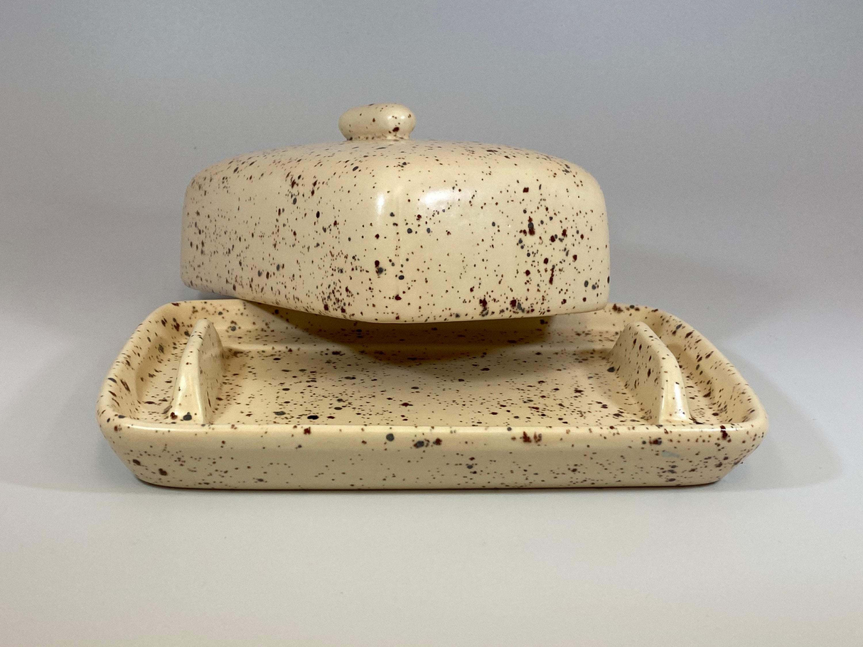 Butter Dish with Speckled Honey Glaze