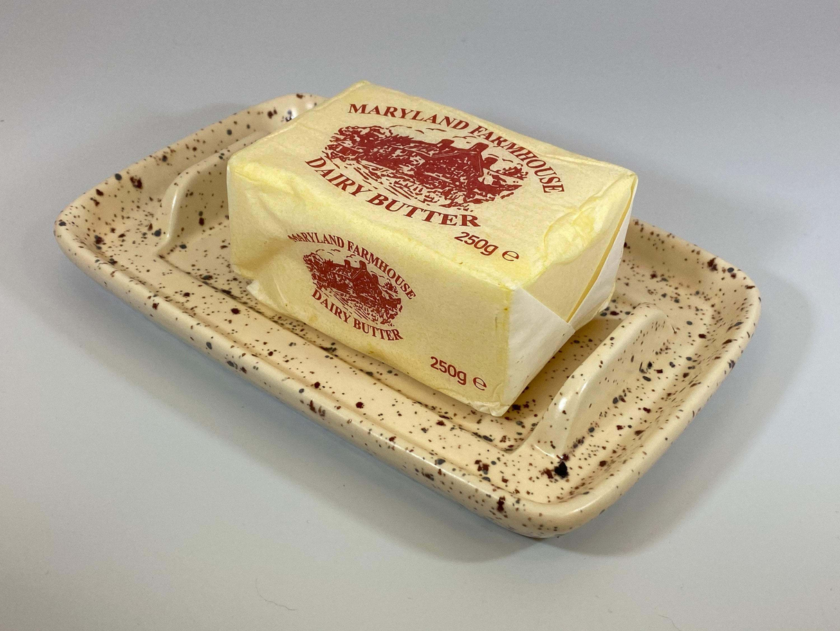 Butter Dish with Speckled Honey Glaze