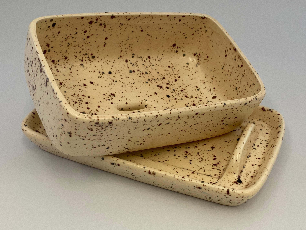 Butter Dish with Speckled Honey Glaze